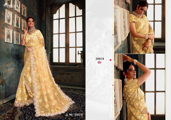 Vellora Vol 10 Soft Net Zarkan Work Designer Wedding Saree